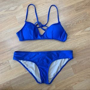 Blue J Crew 2 piece bikini bathing suit